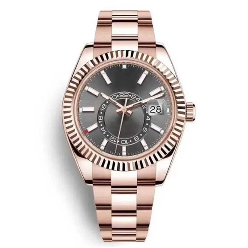 Montre homme automatique 42 mm cadran saphir calendrier acier inoxydable lumineuse étanche de luxe