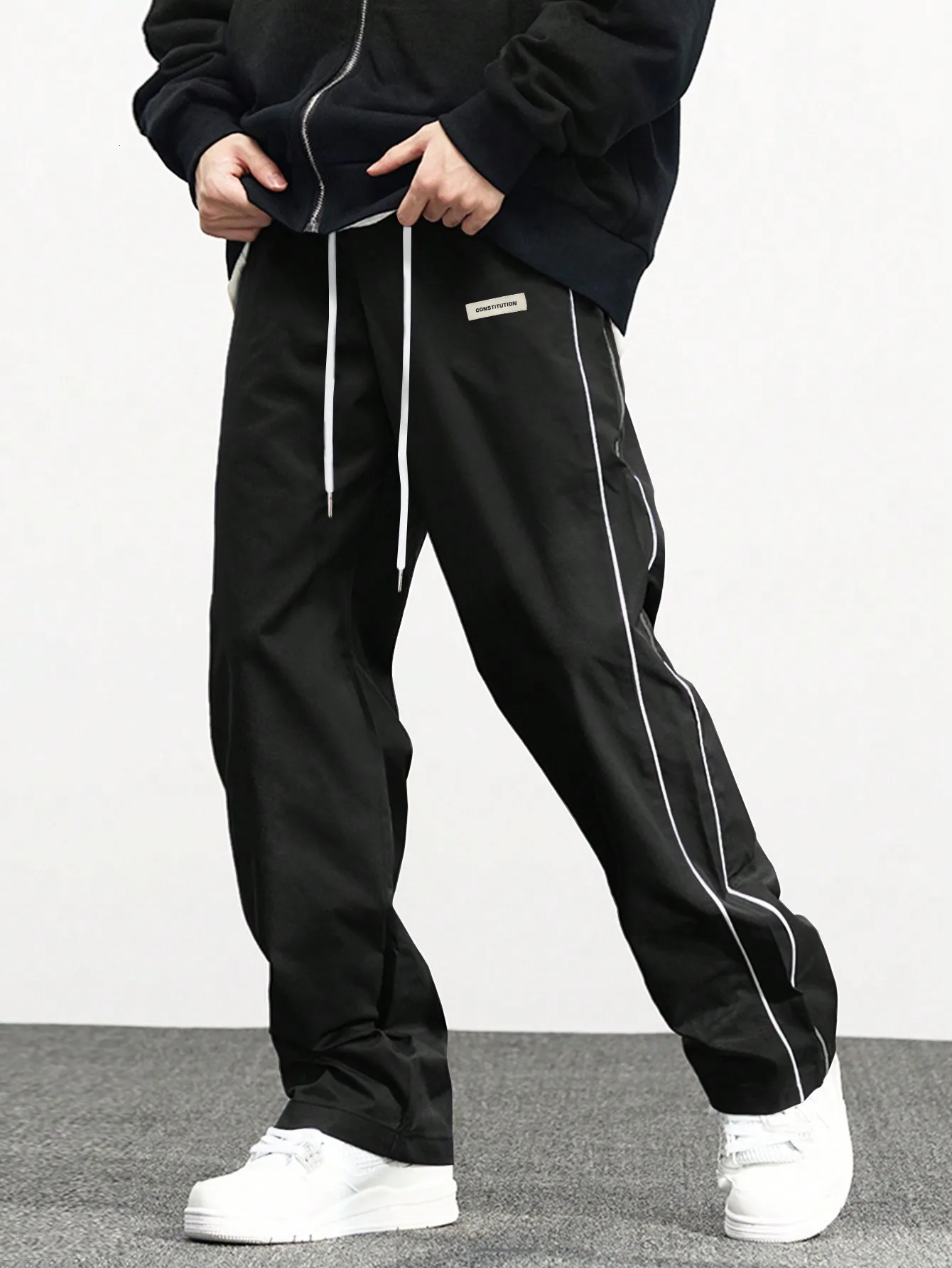 Casual Cotton Cargo Pants For Men Mens Loose With Side Pockets Long Trousers Street Everyday Jogger Out 240226