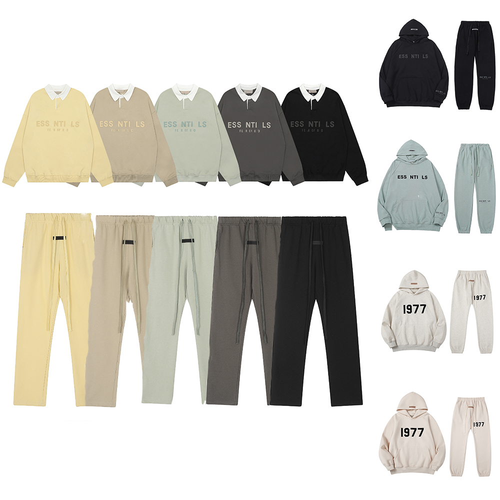 Ess Fog Hoodie 1977 Essentialsweatshirts Letter Printed Designer Sports Suit ventilate Hip Hop Oversize Hoodies Pullovers Essentialshoodie Top Qu-image-947479338