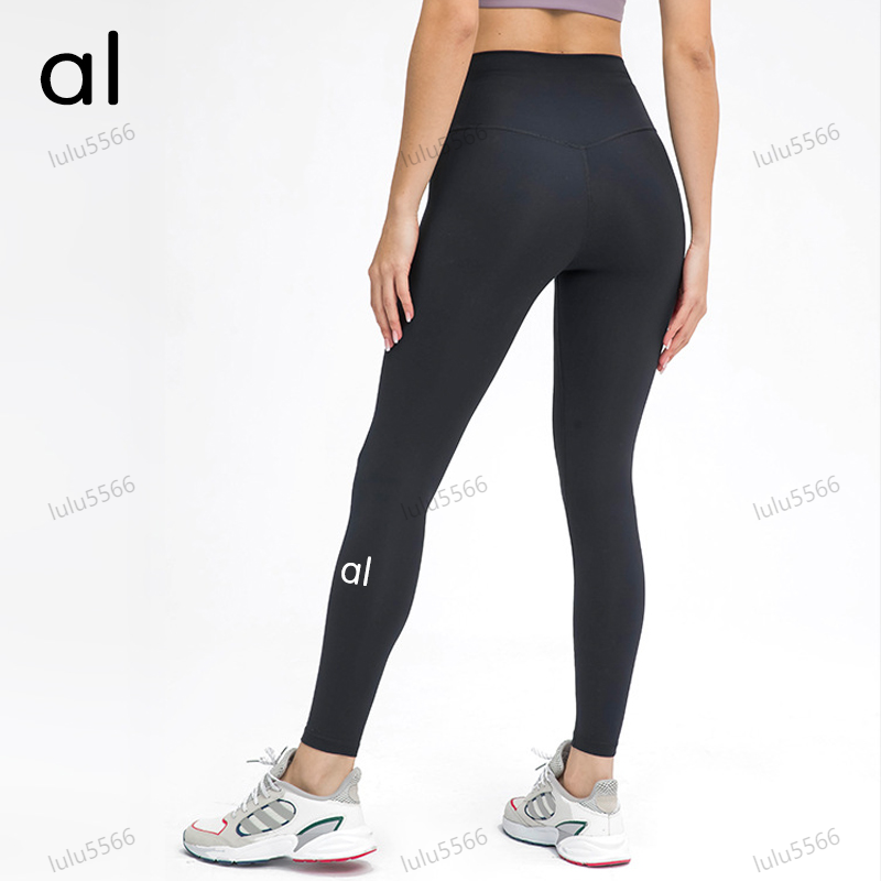 ALOLULU Lycra fabric Solid Color Leggings Women yoga pants High Waist Sports Gym Wear Leggings Elastic Fitness Lady Outdoor Sports Trousers Leggings 