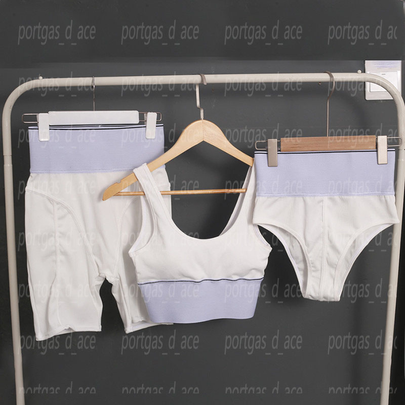 Letters Webbing Bras Set Womens Comfortable Sports Underwear High Waist Brief Boxers for Women-image-747566891