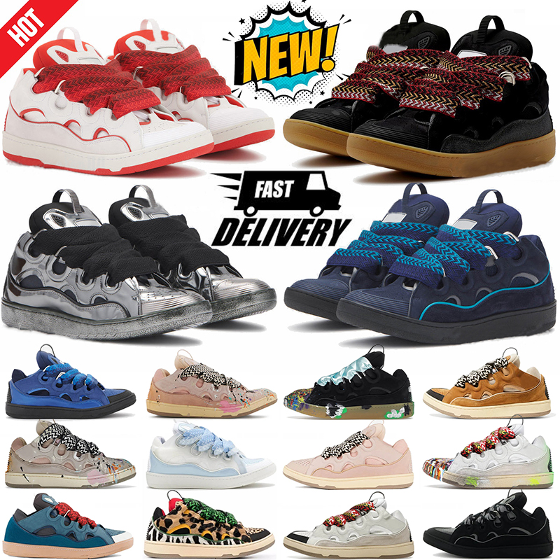 Designer casual shoes Lace-up Leather Suede Sneakers Rubber flat platform fashion scarpe schuhe Women Mens Trainers