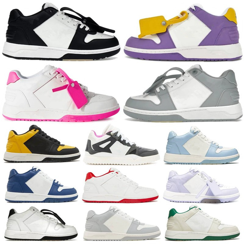 Designer Offes White Shoes Men Women Top Quality Casual Shoes Out of Office Sneakers Low-tops Black White Pink Leather Light Blue Patent Trainers-image-937912693