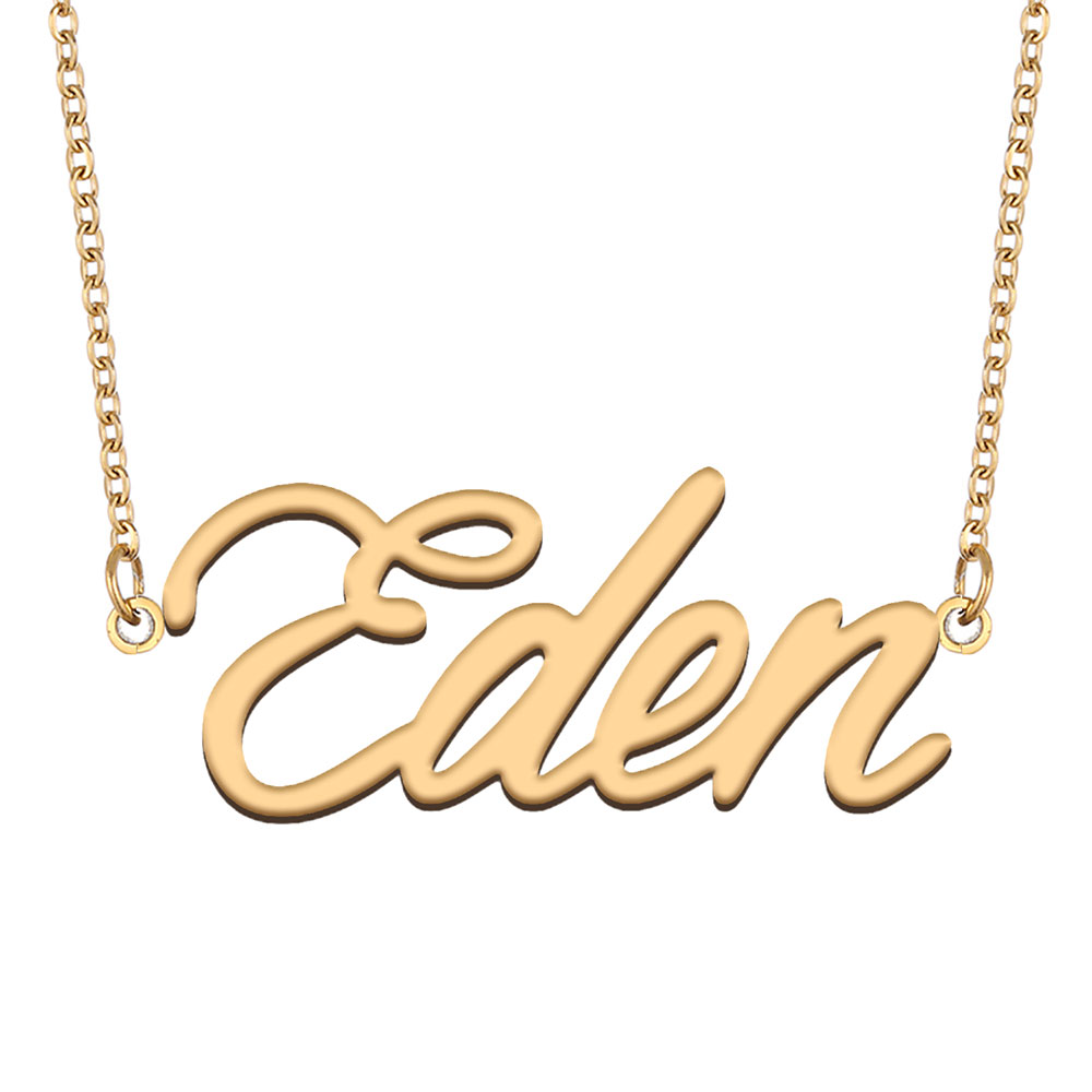 Eden Name Necklace Pendant for Women Girls Birthday Gift Custom Nameplate Kids Best Friends Jewelry 18k Gold Plated Stainless Steel-image-530780526