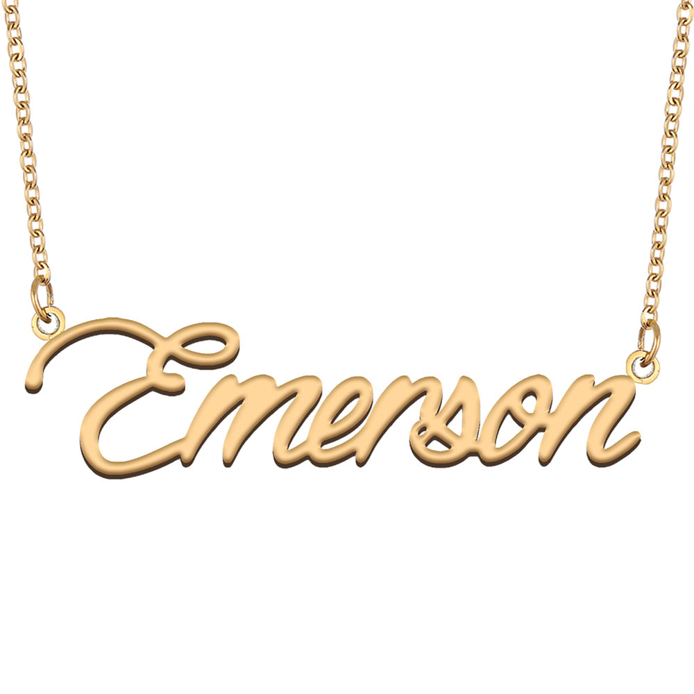 Emerson Name Necklace Custom Nameplate Pendant for Women Girls Birthday Gift Kids Best Friends Jewelry 18k Gold Plated Stainless Steel-image-607021452