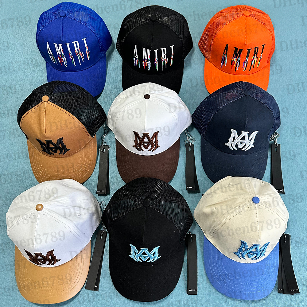 AMIRl Canvas Baseball Cap Classic Sports Cap 2024AM Embroidered Letter Cap Fashion Tennis Hat Trucker Hat Unisex Luxury Summer Sun Protection Hat 
