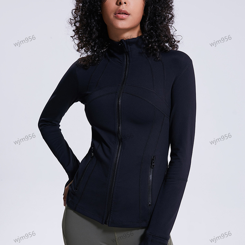 Yoga Jacket Women Define Workout Sport Coat Fitness Sports Quick Dry Activewear Top Solid Zip Up Sweatshirt Sportwear jump girl close skin take overcoat speed up 