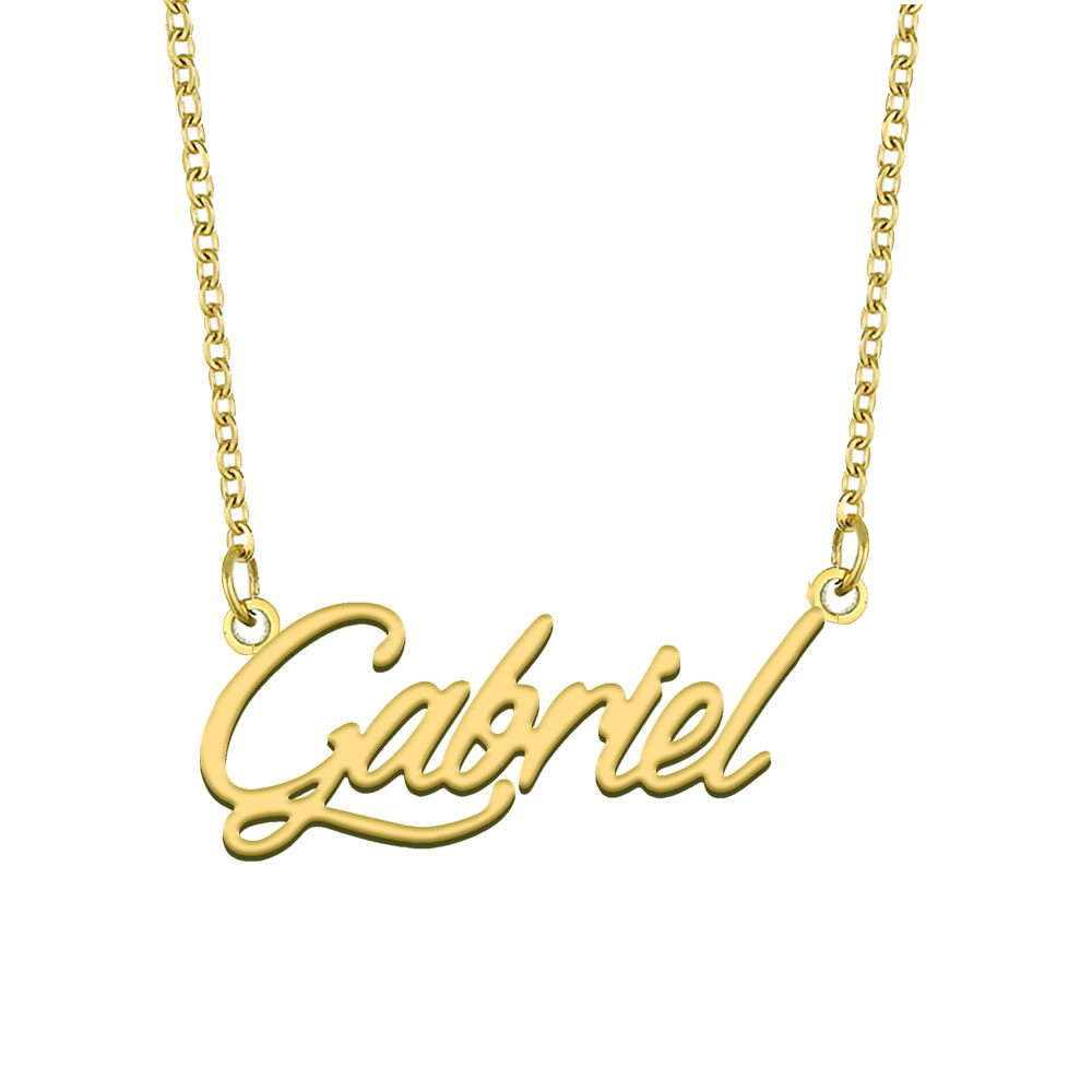Gabriel Name Necklace Pendant for Women Girls Birthday Gift Custom Nameplate Kids Best Friends Jewelry 18k Gold Plated Stainless Steel-image-530883583