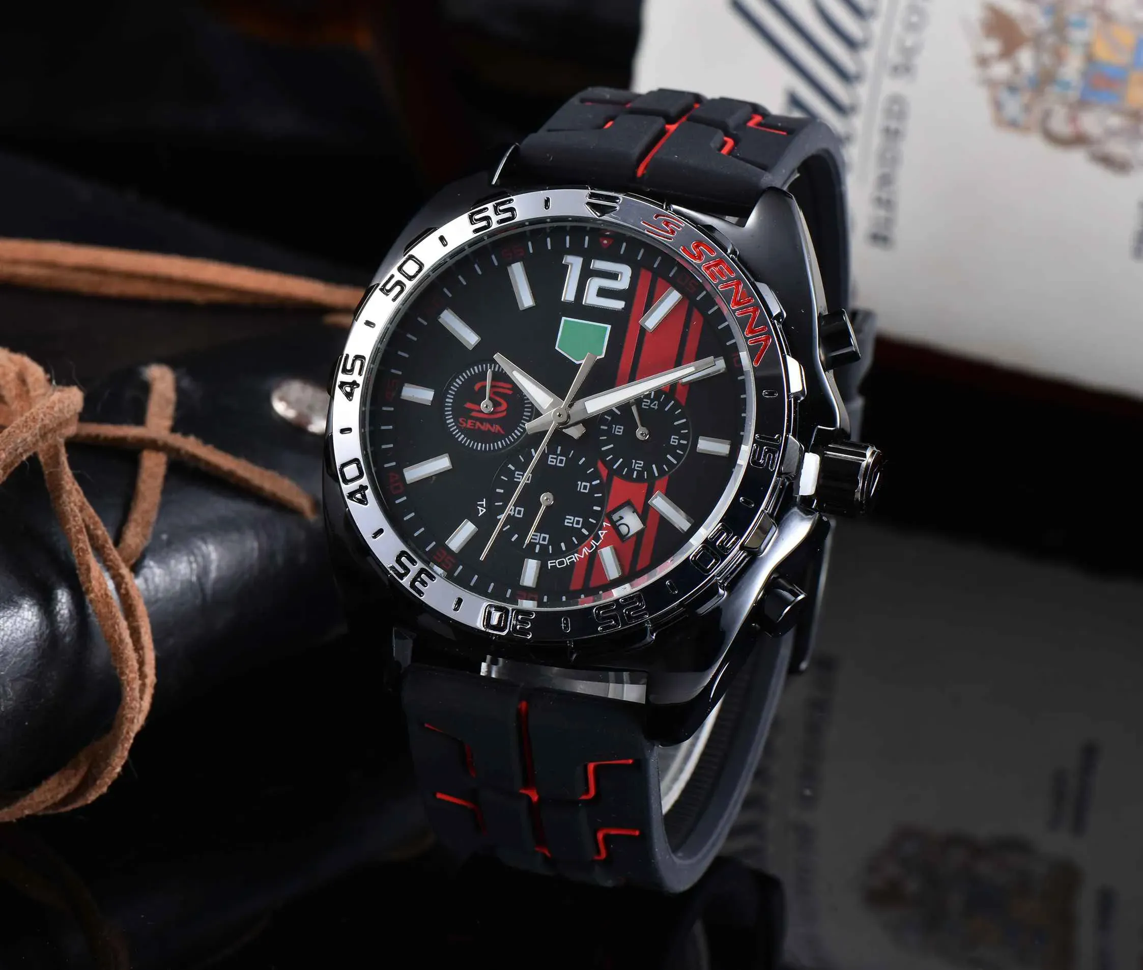 Hot New TOG Formula1Racing Designer Luxury Men's Watch Quartz Vintage Racing Watch Three-eye Dial Chronograph Watches Classic Men Watches b99