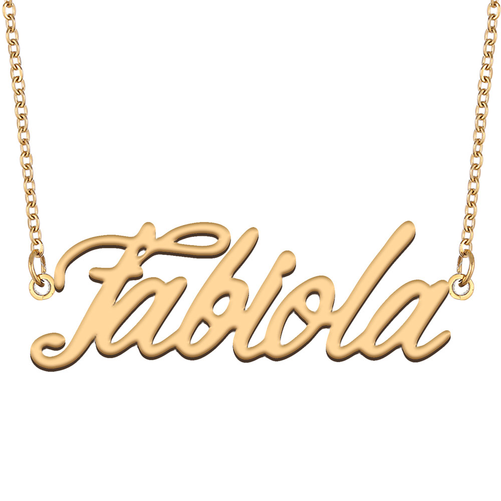 Fabiola Name Necklace Pendant for Women Girls Birthday Gift Custom Nameplate Kids Best Friends Jewelry 18k Gold Plated Stainless Steel-image-530871670