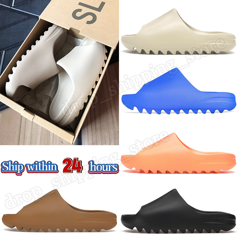 2024 Slides With Box OG Original Size EUR 48 Slippers Womens Mens Foam Runner Sandals Luxury Onyx Bone Designer Runners Shoes Platform Free Shipping