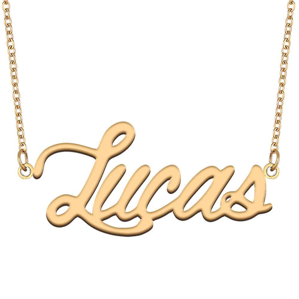 Lucas Name Necklace Pendant for Women Girlfriend Gifts Custom Nameplate Children Best Friends Jewelry 18k Gold Plated Stainless Steel-image-536307568