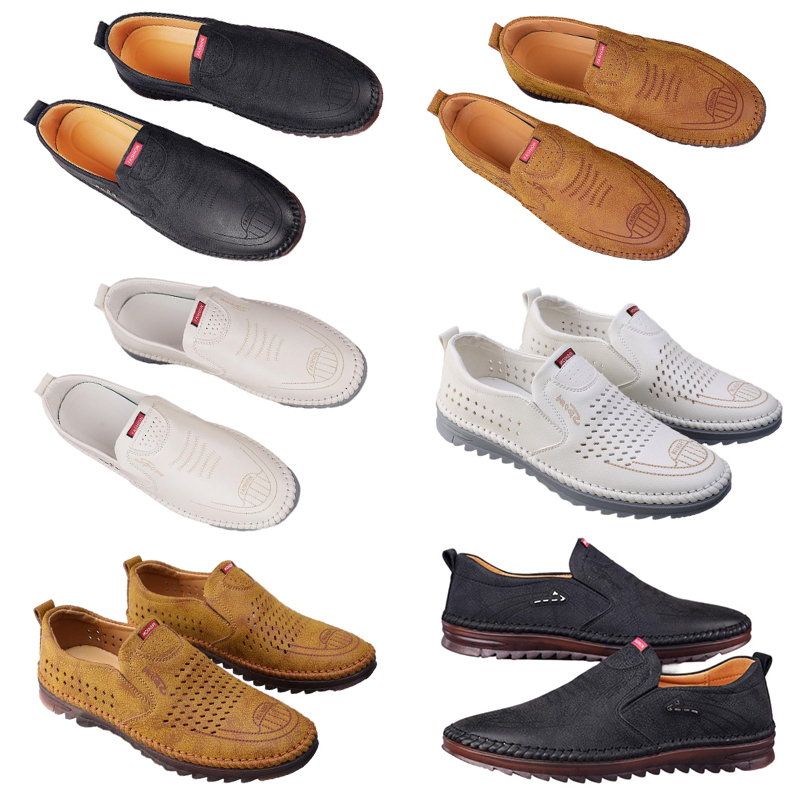 Chaussures décontractées pour hommes printemps nouvelle tendance chaussures en ligne polyvalentes pour hommes chaussures en cuir respirantes à semelle souple antidérapante