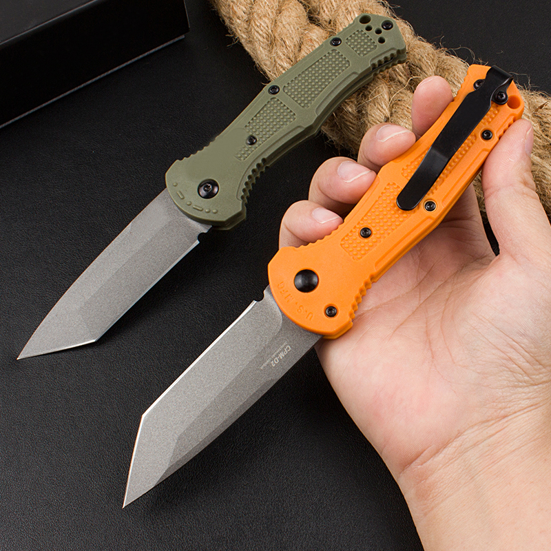 New US Style BM 9071 9071BK Tactical Knife Claymore D2 Blade Nylon Fibre Handle Self Defense Hunting EDC Tool Knife-image-926128602