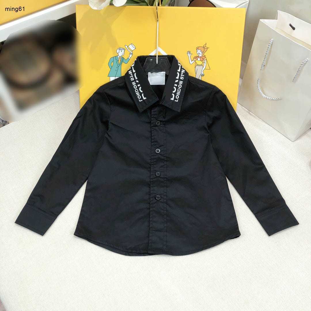 Brand Child Shirt Solid color baby Long sleeved lapel shirt Size 100-160 CM kids designer clothes Embroidered logo girls boys Blouses 24Mar-image-948411013