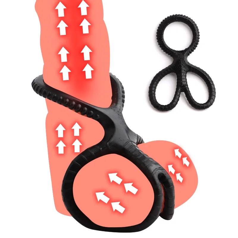 Scrotum Bondage Lock Delay Ejaculation Penis Ring Ball Stretcher Silicone Cock Ring Cockring For Men Erotic Sex Toys-image-948957944