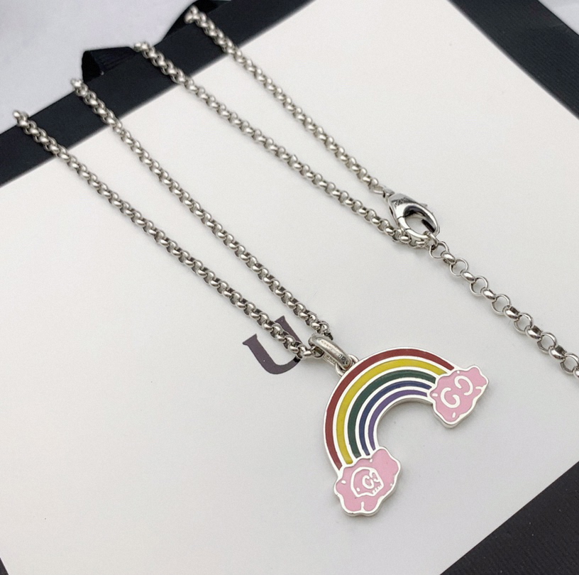 High Quality designer necklace 925 silver chain mens womens double ring necklaces Pendant skull tiger with letter designer necklaces fashion colo-image-949107221