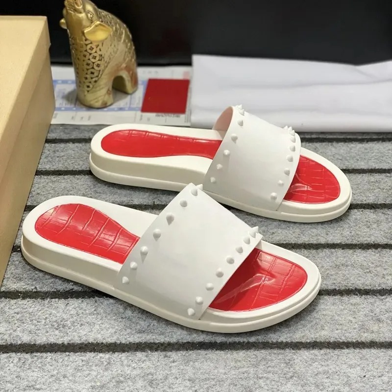 Red bottoms MEN Slippers Man Classic Spike Flat Spikes Slide Sandal Thick Rubber Sole Slipper Studs Slides Platform Mules Summer Casual Fashion s-image-919895059