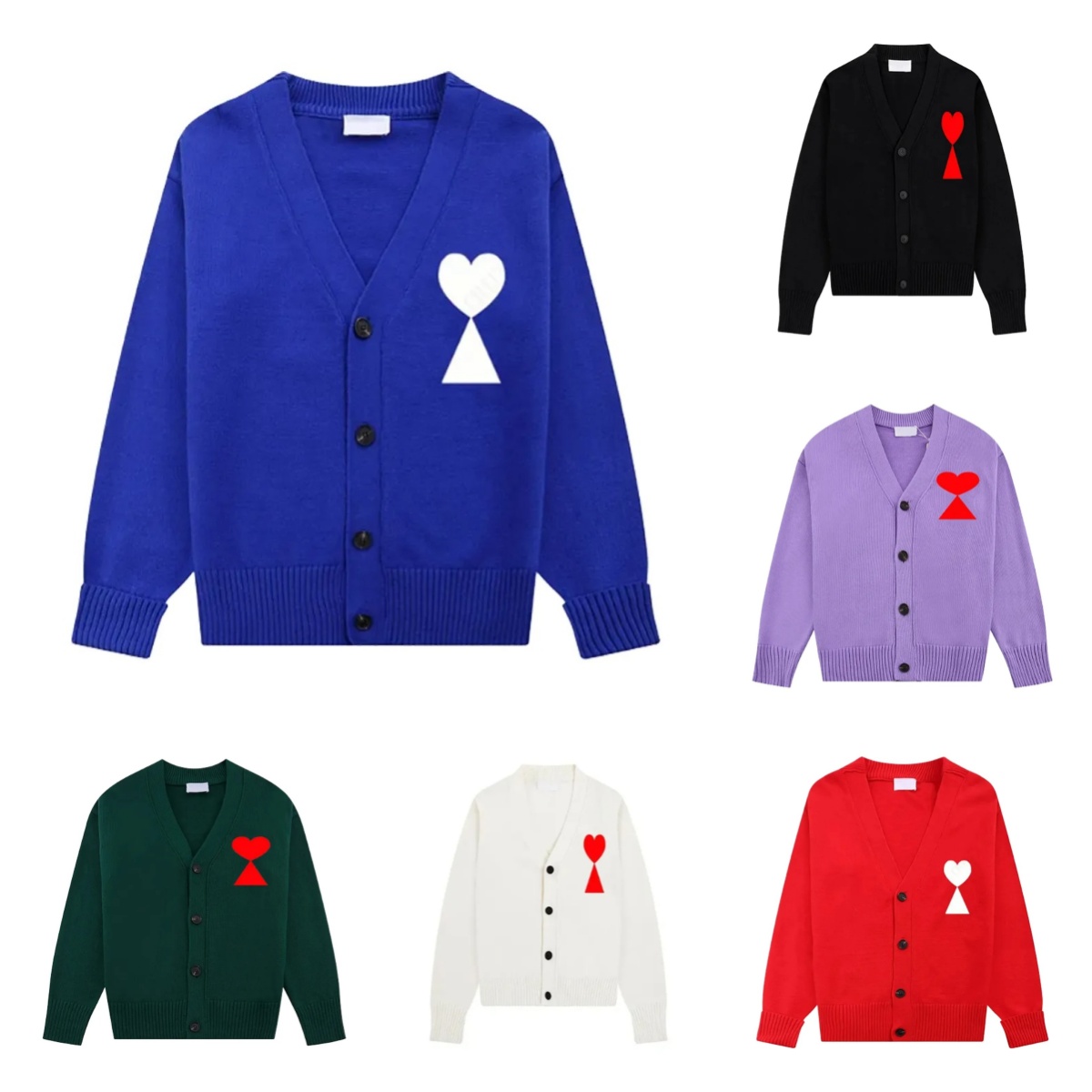 Sweater Womens Cardigan Amis Sweaters Mens cardigan pull shirts winter Men Women high street knit jumper Hoodie knitted sweat sweatshirts long sl-image-948956883