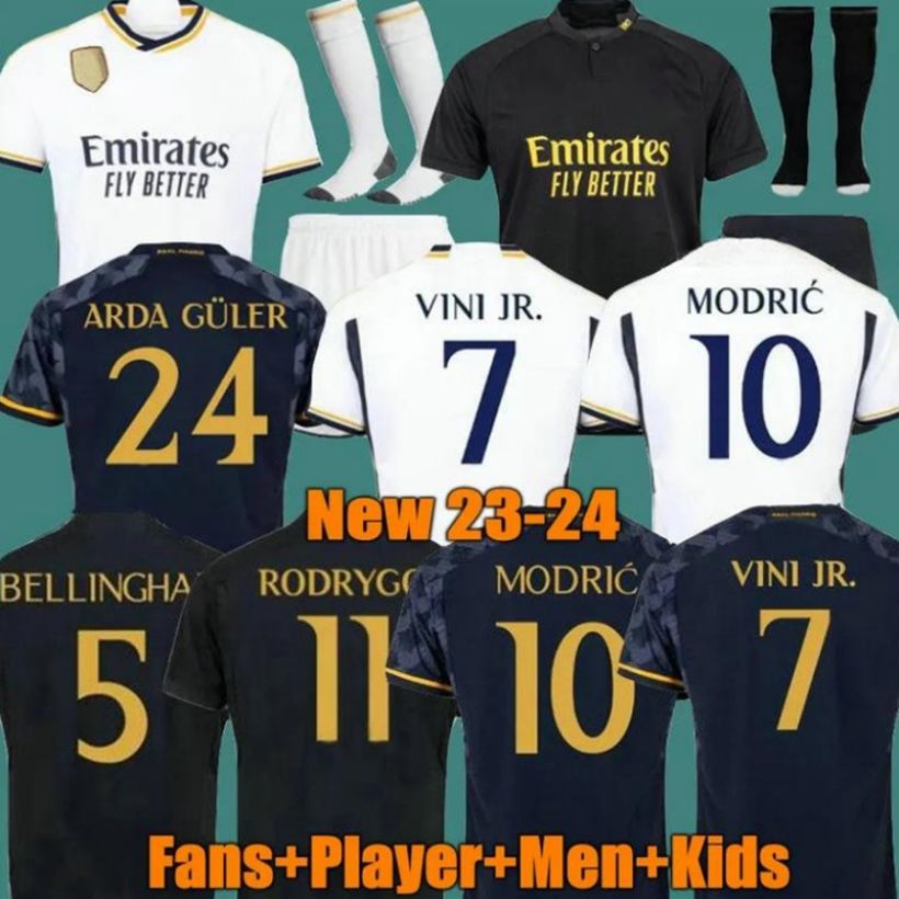 2023 2024 Real madrid Soccer Jerseys BELLINGHAM VINI JR Fans Player Version CAMAVINGA TCHOUAMENI VALVERDE ASENSIO MODRIC 23 24 Football shirt men kids kits 