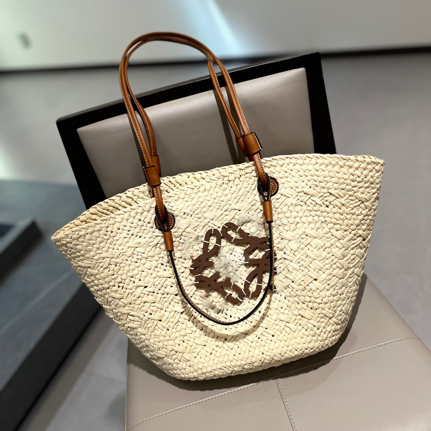tote bag designer bag new orange girl french vine woven grass woven bag with countryside style woven shoulder bag beach vacation handbag-image-949411573