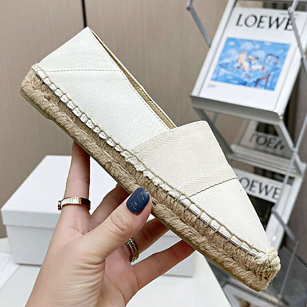 Designer Women Loafers Flat Espadrille Outdoor Sandals Leather Casual Dance Dress Shoe With Box 531-image-949459858