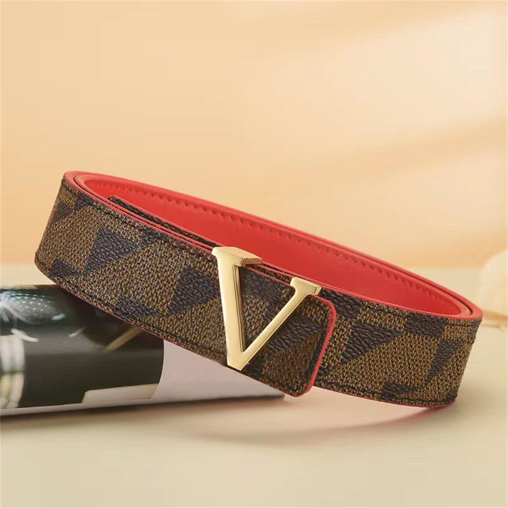 V Buckle belt Designer Belts for Men Luxurys Belt Woman Real Leather classic ceinture Red background waistband Width 34mm top quality length with-image-949515818
