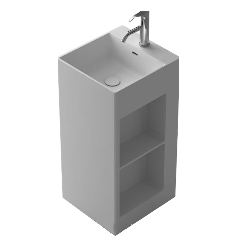 420X450x900mm Freestanding Solid Surface Stone Sink Bathroom Resin Washbasin Cloakroom Pedestal Lavabo Vessel Basin RS38378-image-488684636