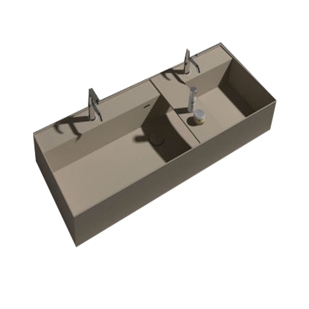 Bathroom Solid Surface Stone Wash Sink Rectangular Champagne Washbasin Laundry Vessel Sink RS38332-image-383333931