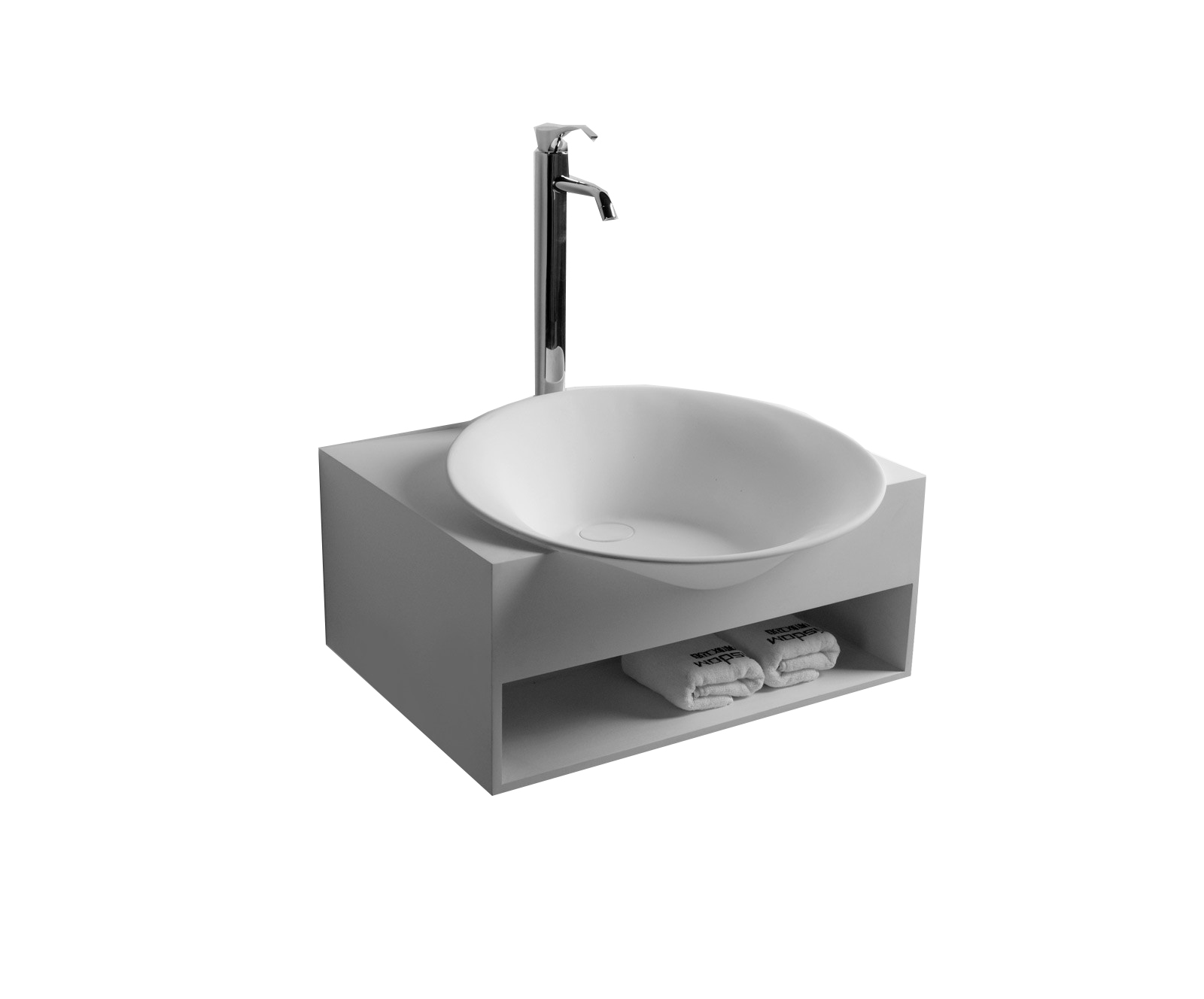 Solid Surface Stone Wash Sink Wall Mounted Washbasin Opening Cabin Laundry Vessel RS3871-image-407065584