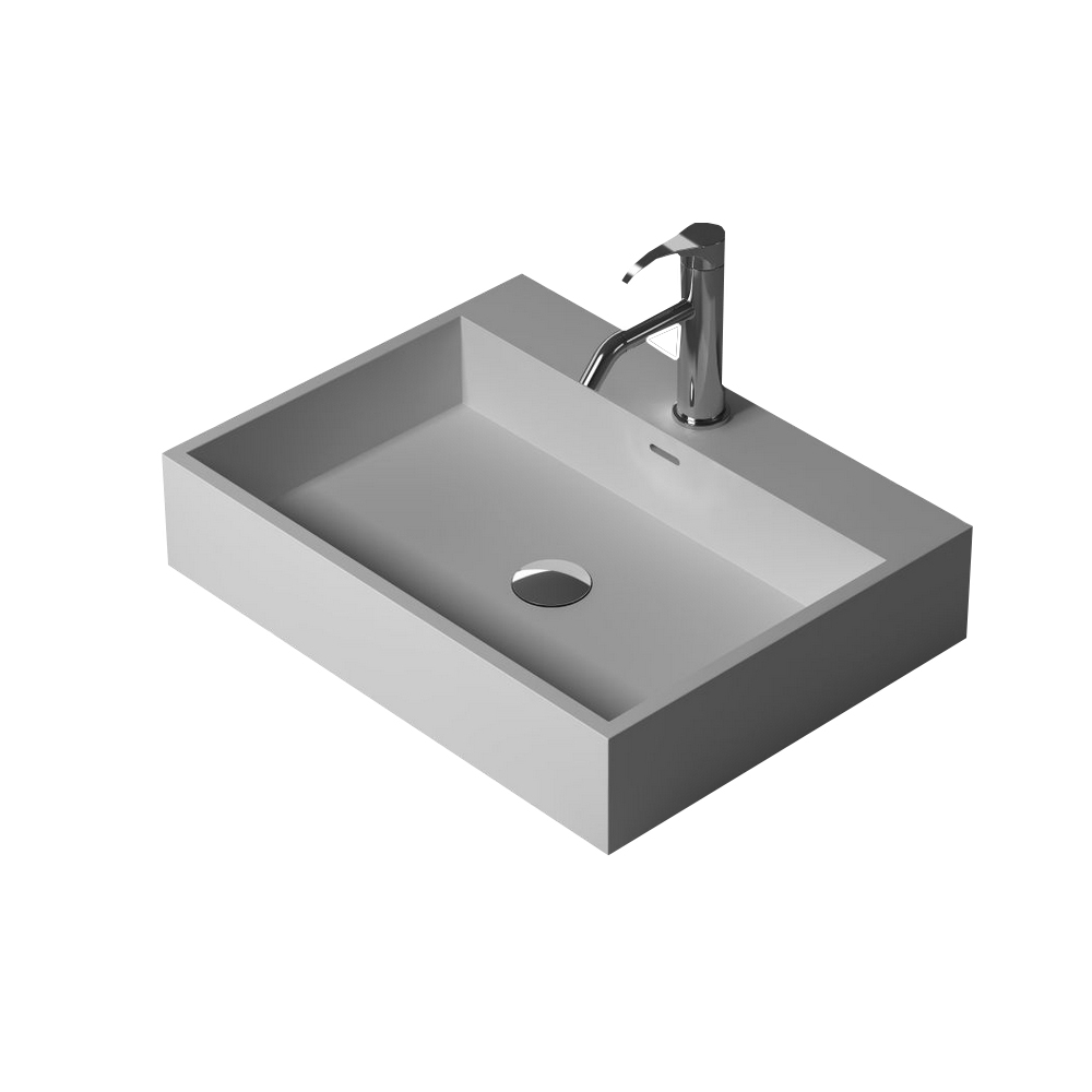 Bathroom Rectangular Wall Hung Wash Sink Fashionable Cloakroom Corian Vanity Washbasin Solid Surface Resin Lavabo RS38343-image-488713281