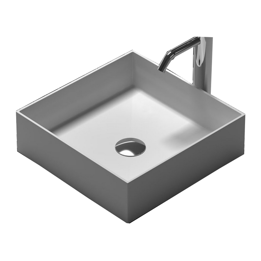 Bathroom Rectangular Wall Hung Wash Sink Fashionable Cloakroom Corian Vanity Wash Basin Solid Surface Resin Lavabo RS38336-image-488714069