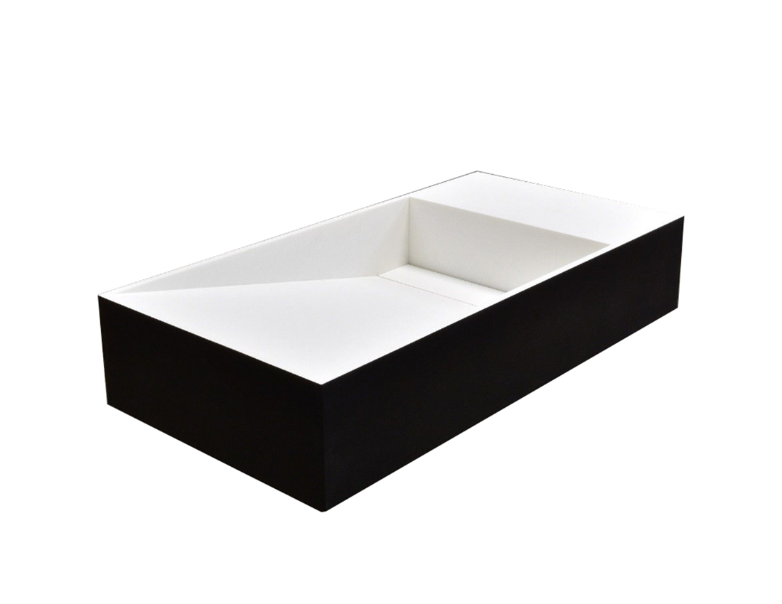 Bathroom Rectangular Wall Moumted Wash Sink Fashionable Cloakroom Corian Vanity Wash Basin Solid Surface Resin Lavabo RS38227-image-488717851