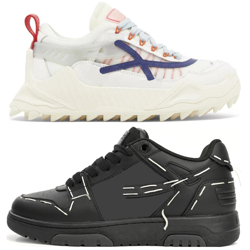 Out Of Office Shoes ODSY 2000 Sneakers For Walking Trainer White Arrow Tennis White Box Tags Dustbag Sartorial Stitch Low-Top Leather Black Red Blue