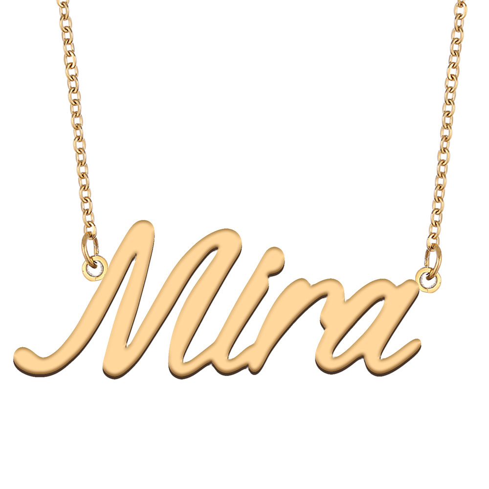 Mira Name Necklace Custom Nameplate Pendant for Women Girls Birthday Gift Kids Best Friends Jewelry 18k Gold Plated Stainless Steel-image-606275766