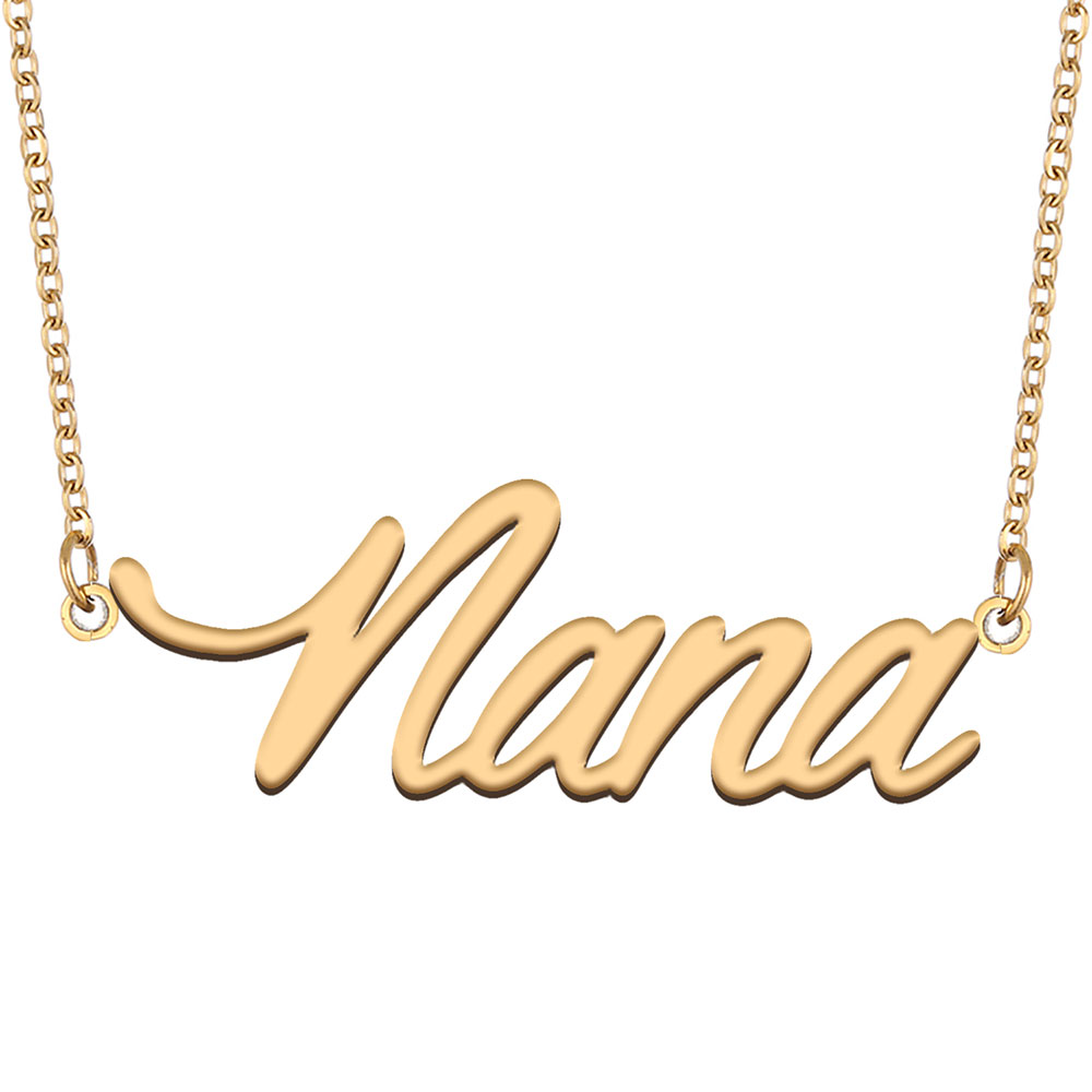 Nana Personalized Name Necklace for Women Stainless Steel Nameplate Necklaces - 18K Gold Plated Minimalist Jewelry Gift for Her-image-606480914