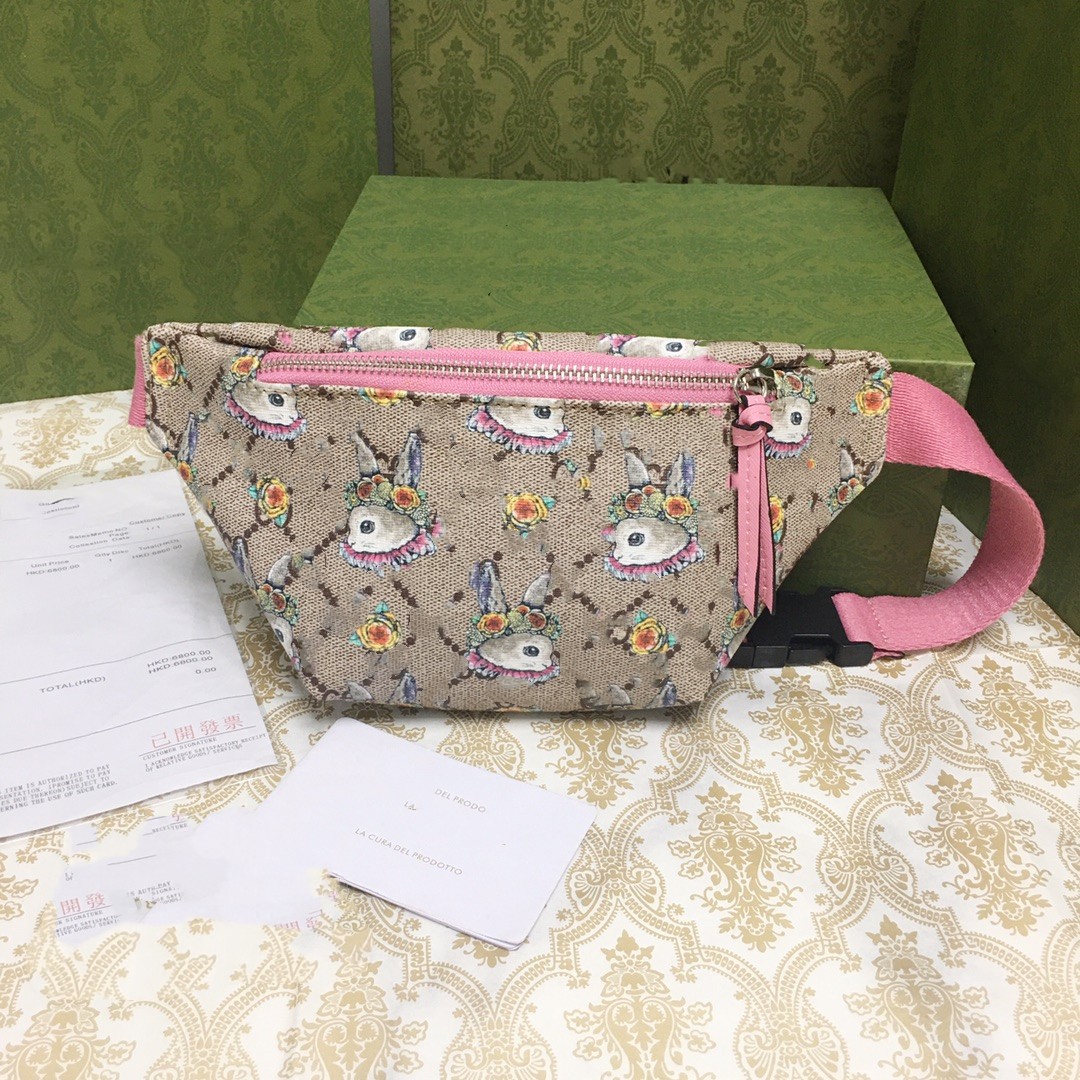 Designer Kids bunny letter printed fanny bag INS children cartoon rabbit chest backpacks waist bags boys girls single shoulder casual bag S1173-image-950014147