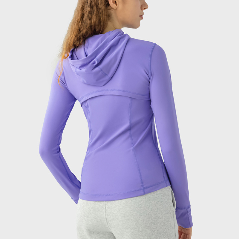 Define Hooded Jacket Nulu LU-46 LU-78 Autumn Winter New Zipper Jacket Quick-Drying Yoga Clothes Long-Sleeve Thumb Hole Training Running Jacket Wo-image-500274828