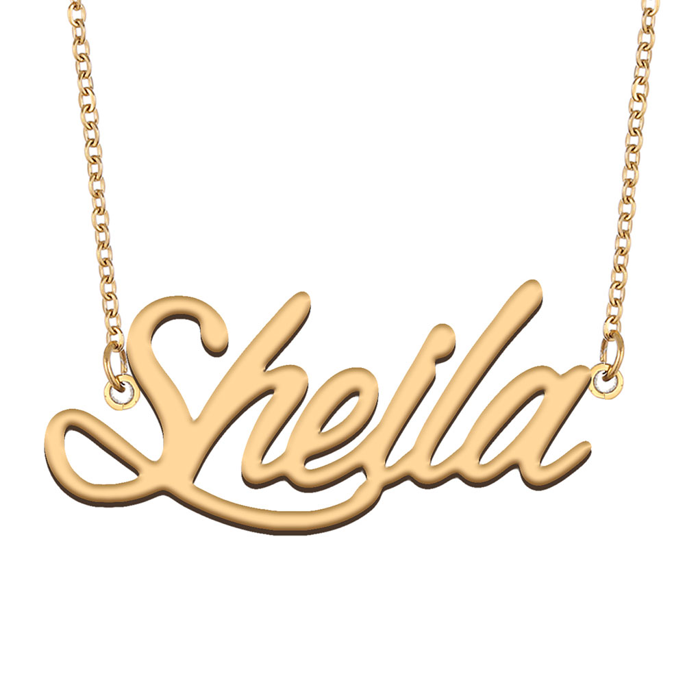 Sheila Name Necklace Pendant for Women Girls Birthday Gift Custom Nameplate Kids Best Friends Jewelry 18k Gold Plated Stainless Steel-image-530868250
