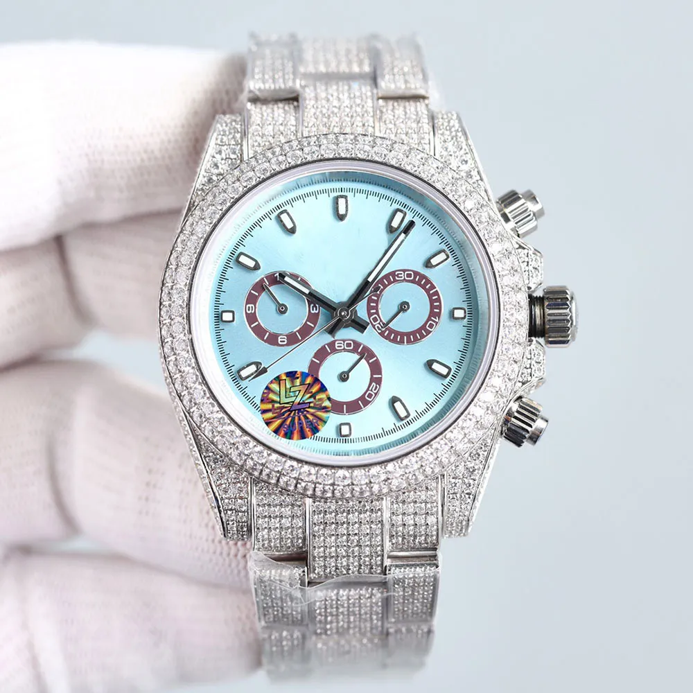 Full Diamond Watch Mens Automatic Mechanical Watches 41mm With Diamond-studded Steel Bracelet Sapphire Waterproof Business Women Wristwatch-image-950492123