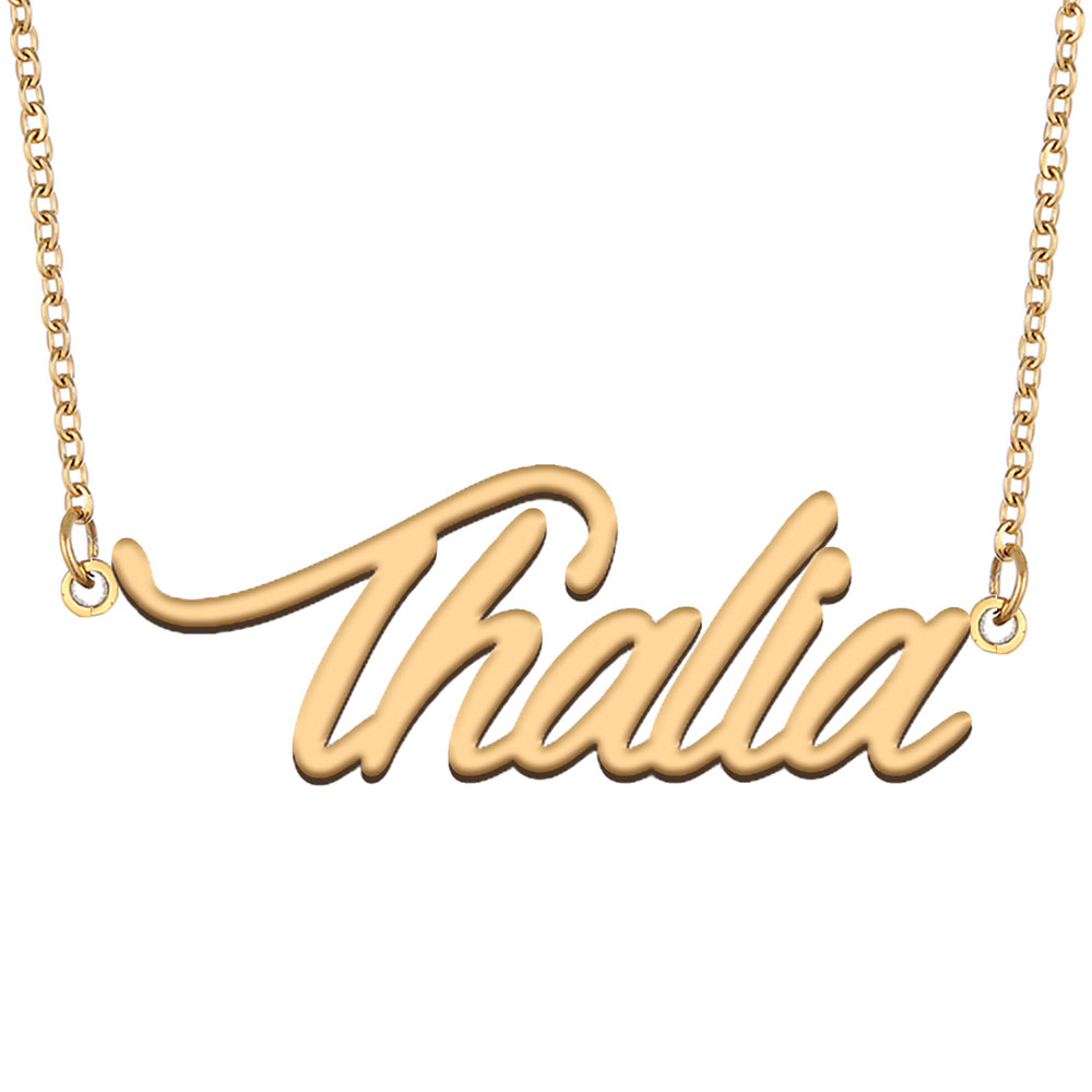 Thalia Name Necklace Custom Nameplate Pendant for Women Girls Birthday Gift Kids Best Friends Jewelry 18k Gold Plated Stainless Steel-image-606456704