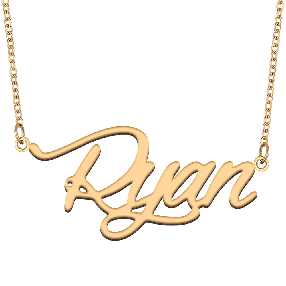 Ryan Name Necklace Custom Nameplate Pendant for Women Girls Birthday Gift Kids Best Friends Jewelry 18k Gold Plated Stainless Steel-image-607074345