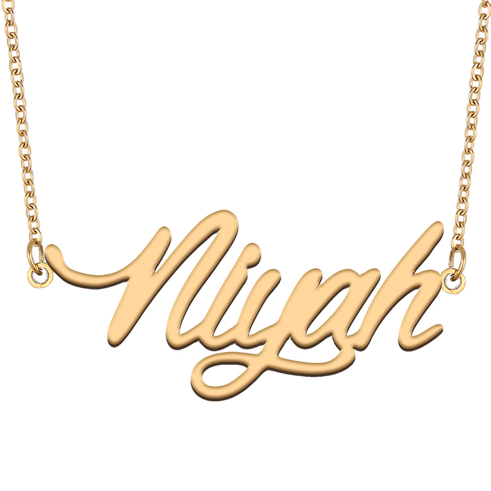 Niyah Name Necklace Pendant for Women Girls Birthday Gift Custom Nameplate Kids Best Friends Jewelry 18k Gold Plated Stainless Steel-image-530570545