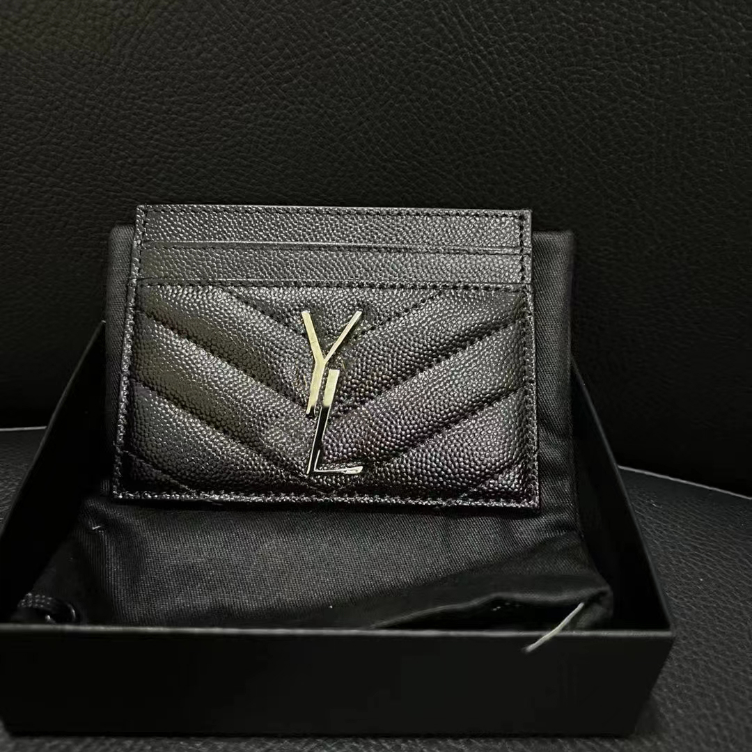 Designer Women's Men's Card Seat Designer New Card Clip Classic Black Wallet-image-950386178