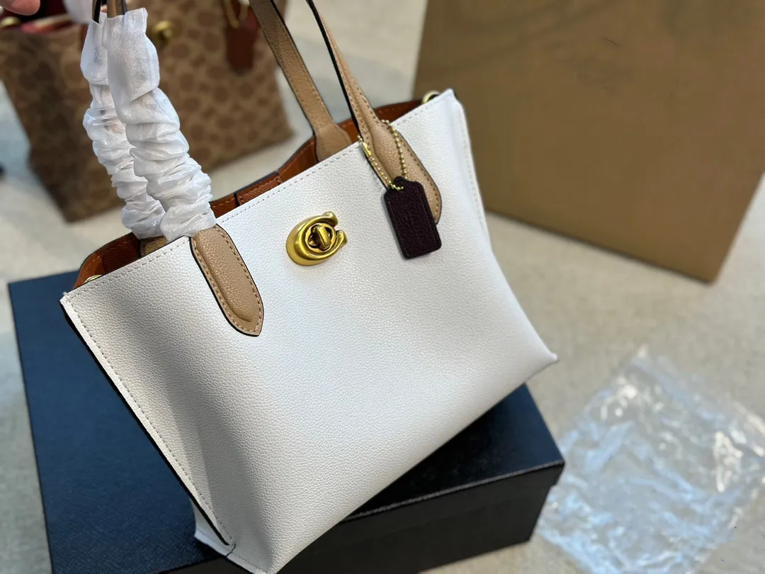 Designer shoulder handbag bag crossbody totes cow leather C letter gold button 24cm mini medium lola bucket TALI MOLLIE Willow tote bag-image-950757649