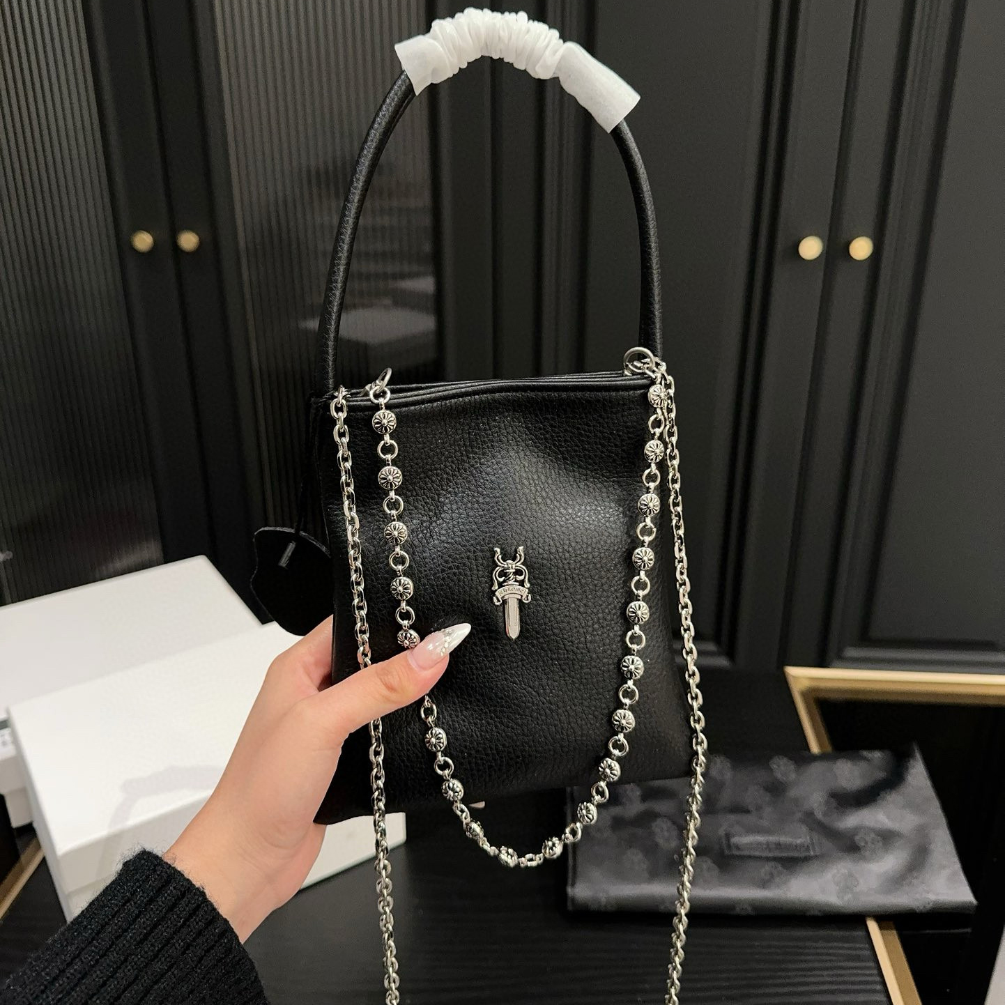 Designer bag luxury women's crossbody bag mini phone bag leather shoulder bag metal handbag tote bag-image-950745907