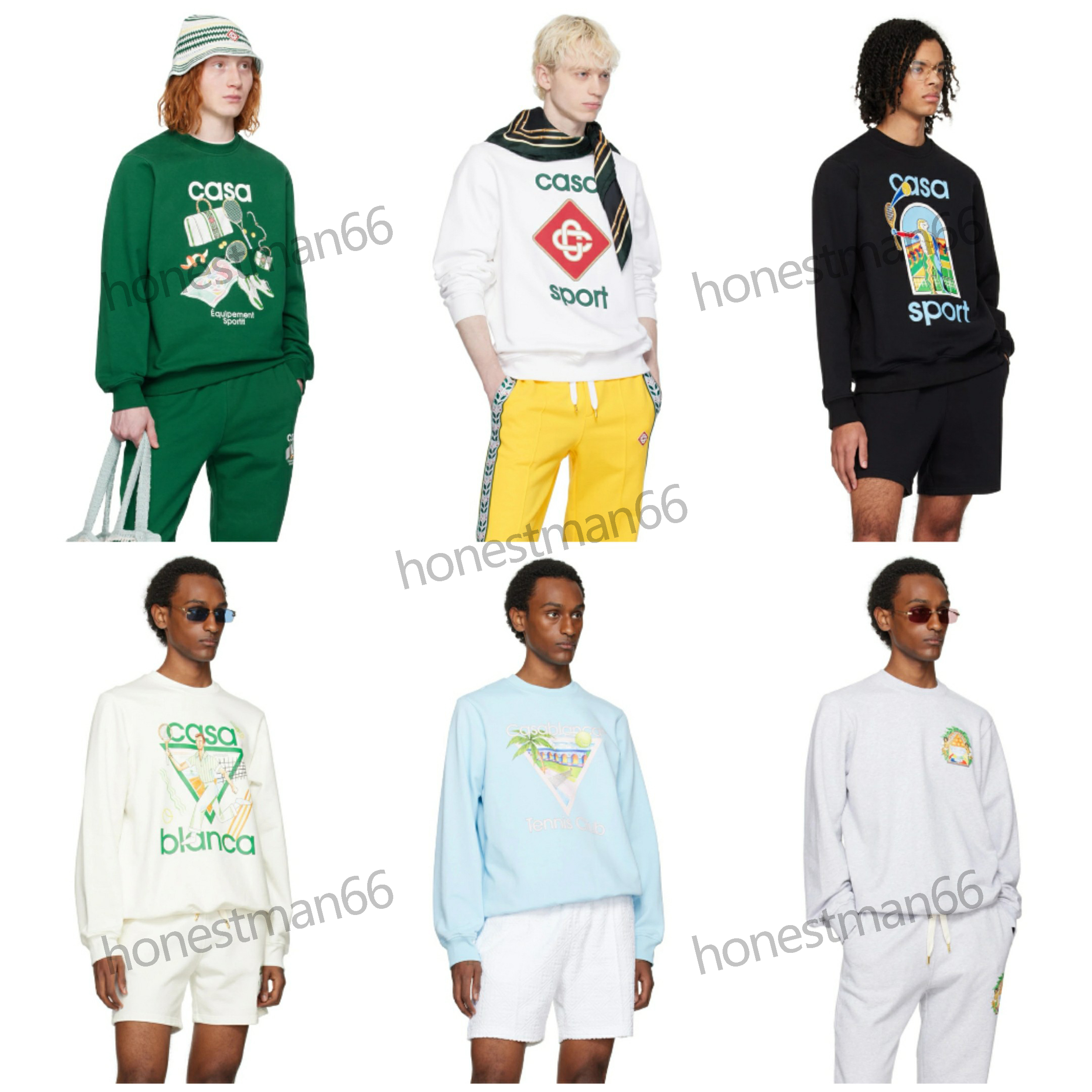 24SS New Casablanca hommes designer sweats pull pull coton sweats à capuche de qualité supérieure casablac Casablancas designer hoodies casa blan