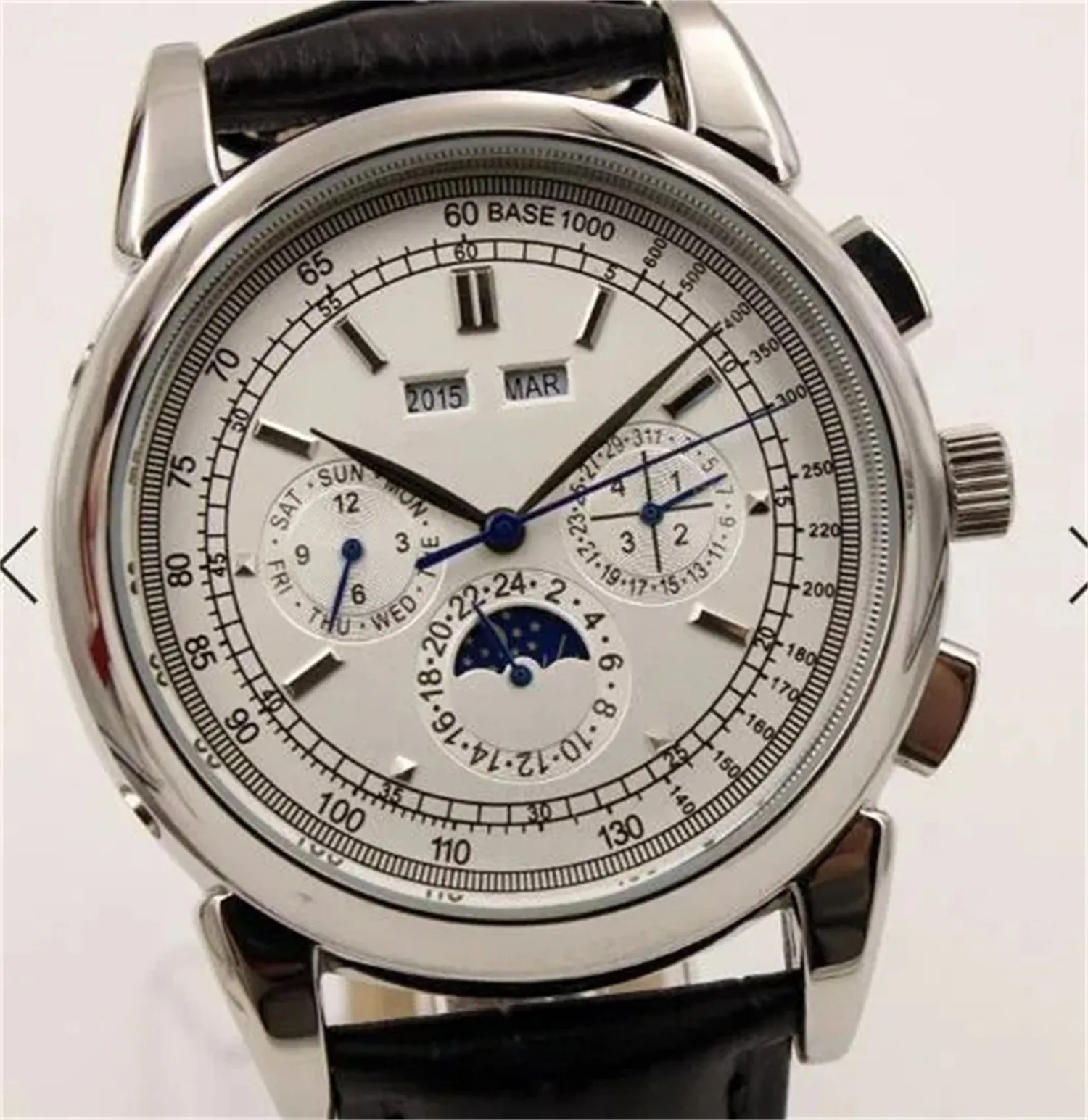 U1 Top AAA Super Complication Timepiece 5270G Automatic Mechanical Watch Moon Phase Complicated Perpetual Calendar Watches Leather watch band Wristw