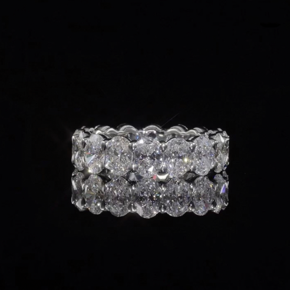 Eternity Oval cut Moissanite Diamond Ring 100% Real 925 sterling silver Engagement Wedding band Rings for Women Jewelry
