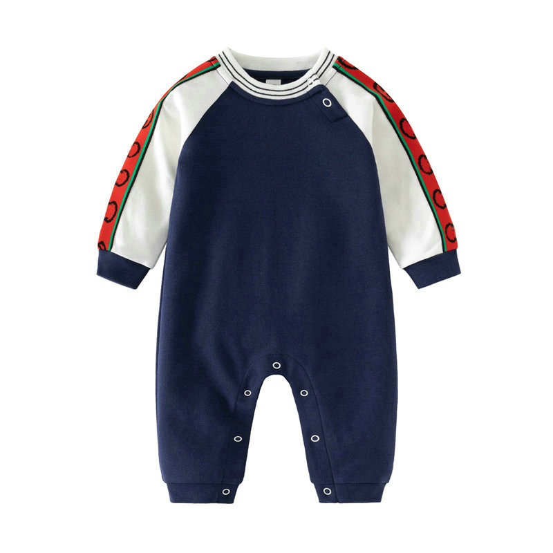 100% Cotton Kids Designer Rompers Baby Boy Girl Top Quality Long Sleeve Clothes Newborn Stripe Spring Autumn Round Collar Jumpsuits Children'-image-969392974